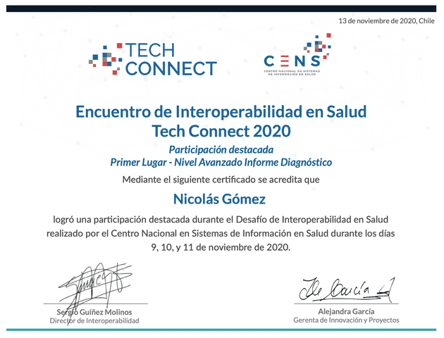 Diploma de primer lugar