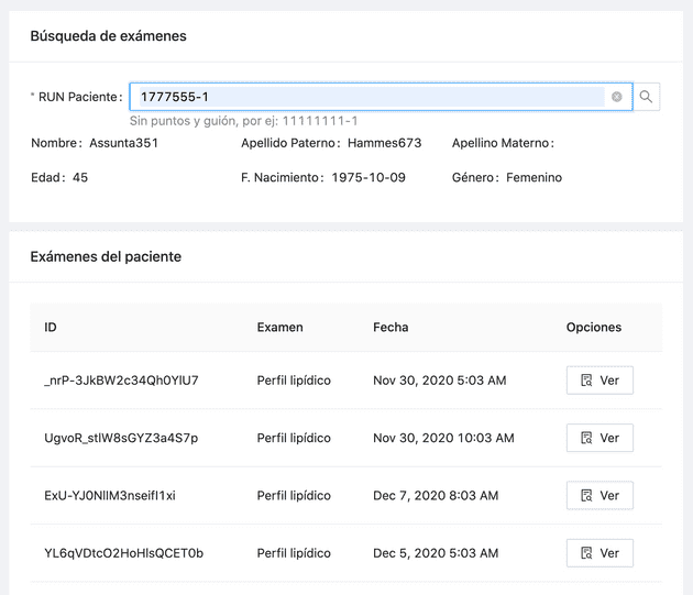Listado de observaciones