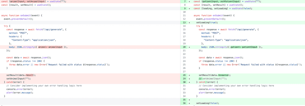 En el frontend mucho menos cambios, ya que la funcionalidad es muy parecida
