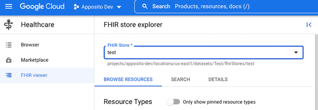 Seleccionar FHIR viewer